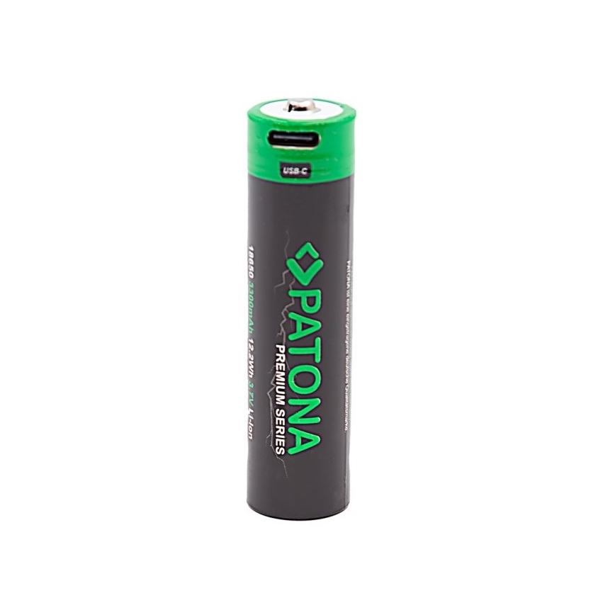 PATONA - Battery 18650 Li-lon 3350mAh PREMIUM 3,7V with USB-C charging