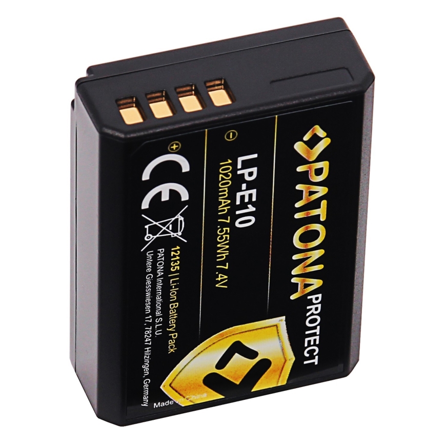 PATONA - Battery Canon LP-E10 1020mAh Li-Ion Protect