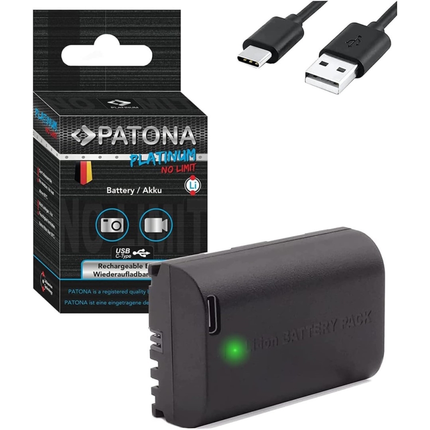 PATONA - Battery Canon LP-E6NH 2600mAh Li-Ion Platinum USB-C