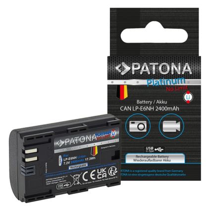 PATONA - Battery Canon LP-E6NH 2600mAh Li-Ion Platinum USB-C