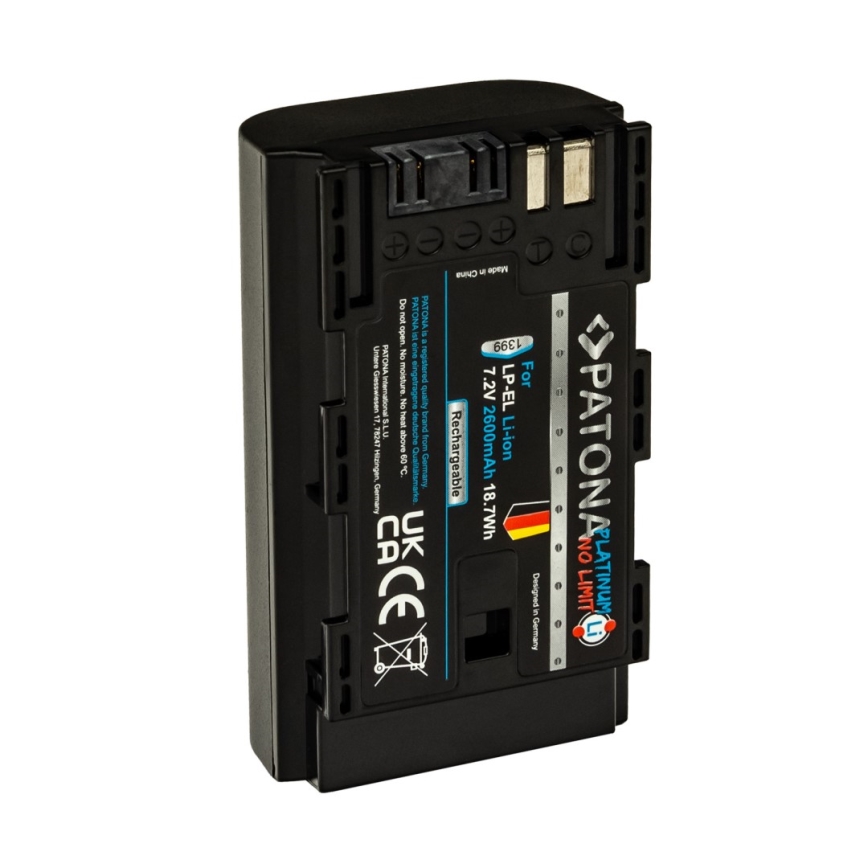PATONA - Battery Canon LP-EL 2600mAh Li-Ion Platinum for photoflash Speedlite EL-1