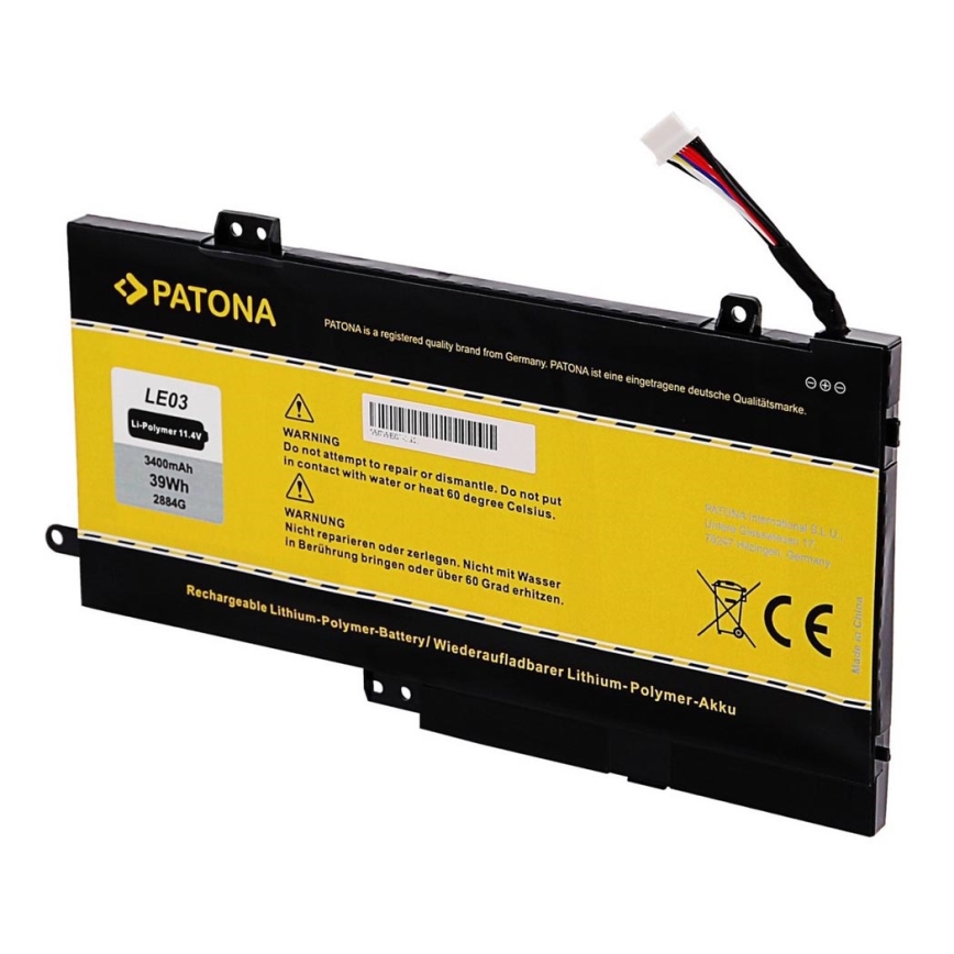 PATONA - Battery HP Envy x360 m6 3400mAh Li-Pol 11,4V LE03XL