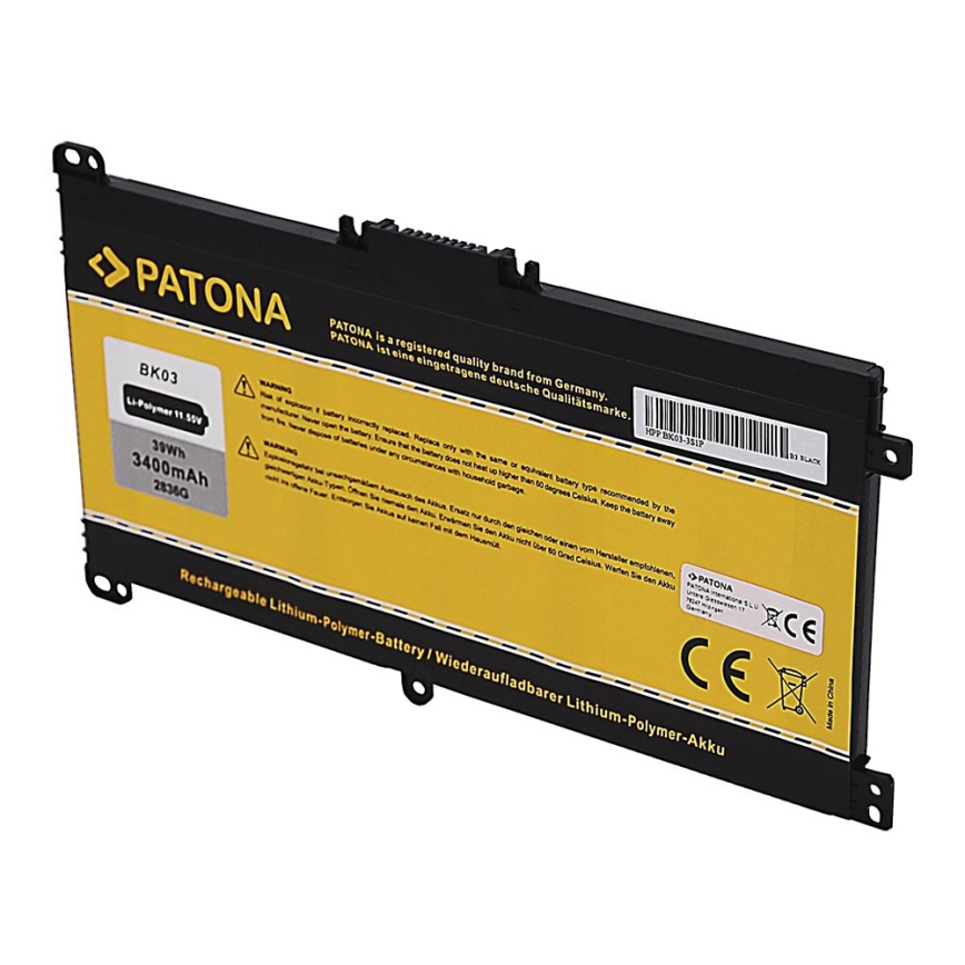 PATONA - Battery HP Pavilion X360 3400mAh Li-Pol 11,55V BK03XL