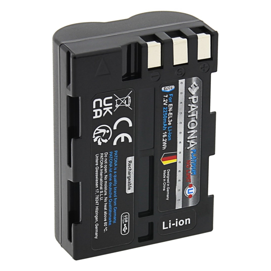 PATONA - Battery Nikon EN-EL3E 2250mAh Li-Ion Platinum USB-C charging
