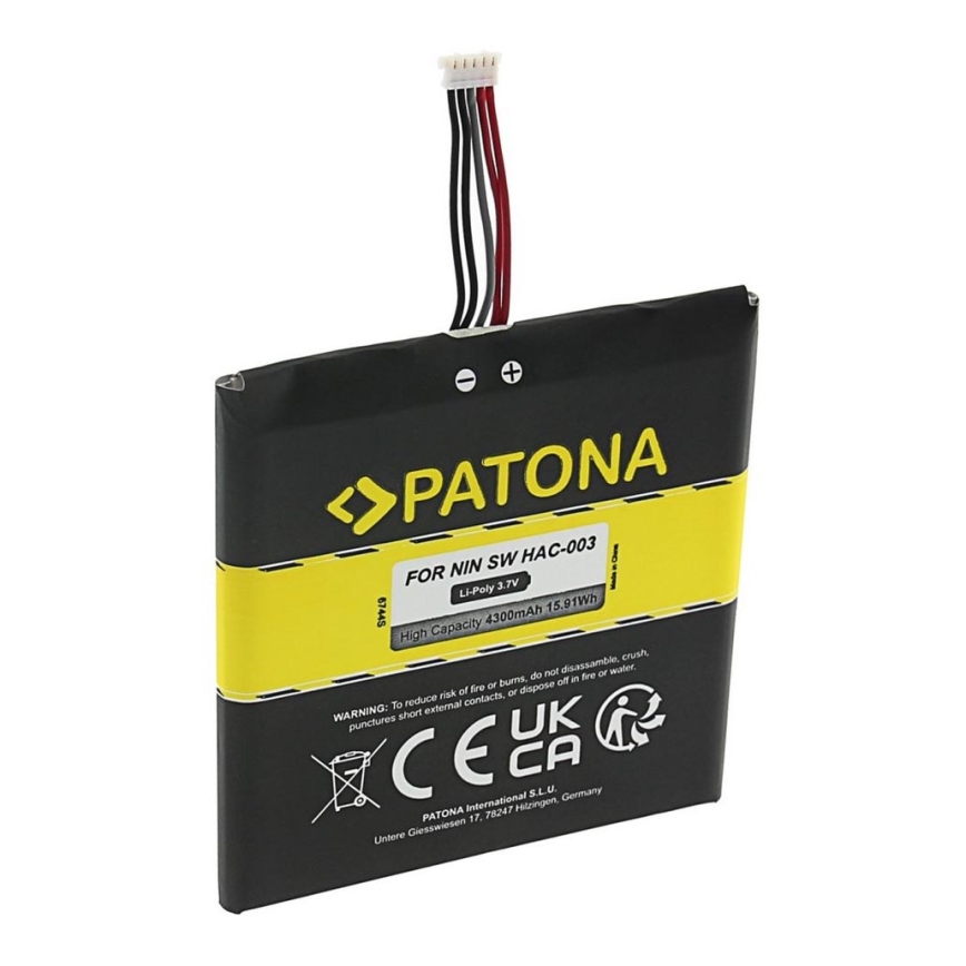PATONA - Battery Nintendo Switch HAC-003 4300mAh Li-Pol 3,7V