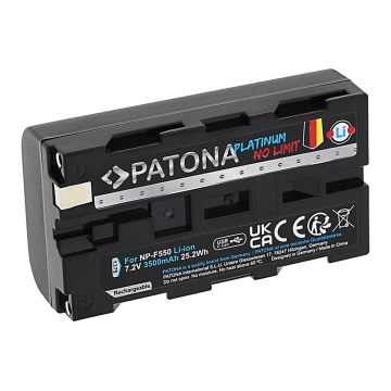 PATONA - Battery Sony NP-F550/F330/F570 3500mAh Li-Ion Platinum USB-C charging
