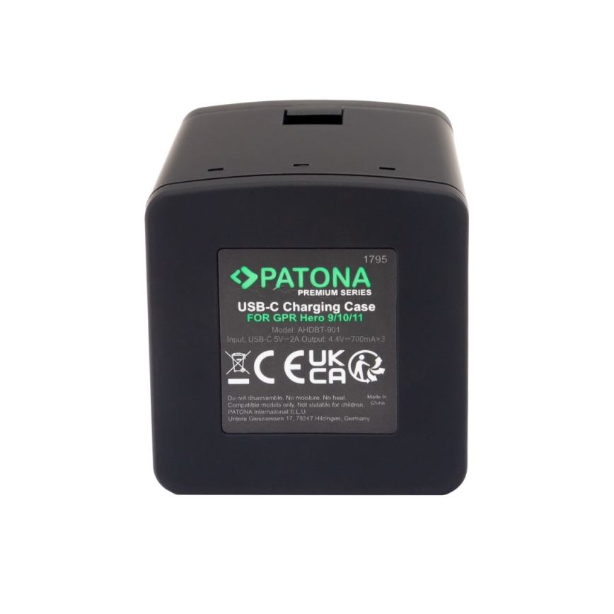 PATONA - Charger Triple GoPro Hero 9/Hero 10/Hero 11/Hero 12
