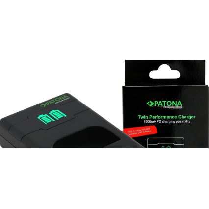 PATONA - Fast charger Dual Canon LP-E17 + cable USB-C 0,6m