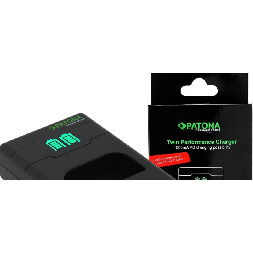 PATONA - Fast charger Dual Canon LP-E17 + cable USB-C 0,6m