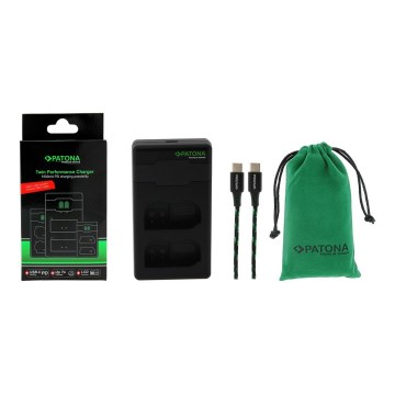 PATONA - Fast charger Dual Nikon EN-EL15/EN-EL15C + cable USB-C 0,6m