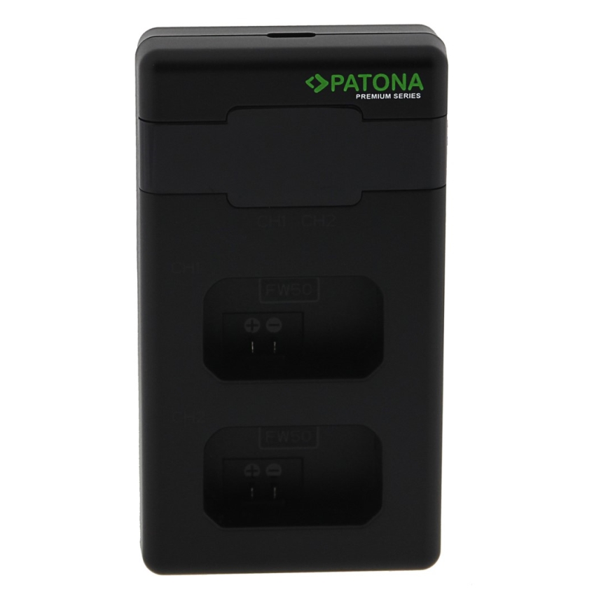 PATONA - Fast charger Dual Sony NP-FW50 + cable USB-C 0,6m