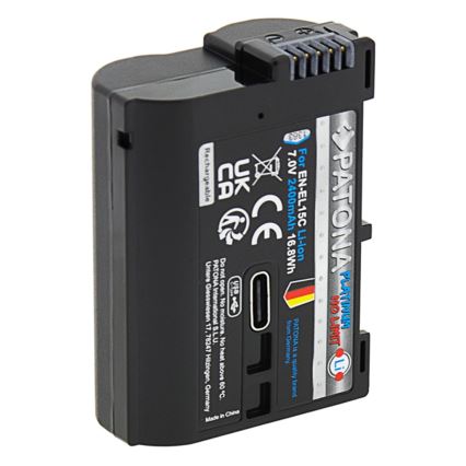 PATONA - Rechargeable Battery for Nikon EN-EL15C 2600mAh Li-Ion Platinum USB-C