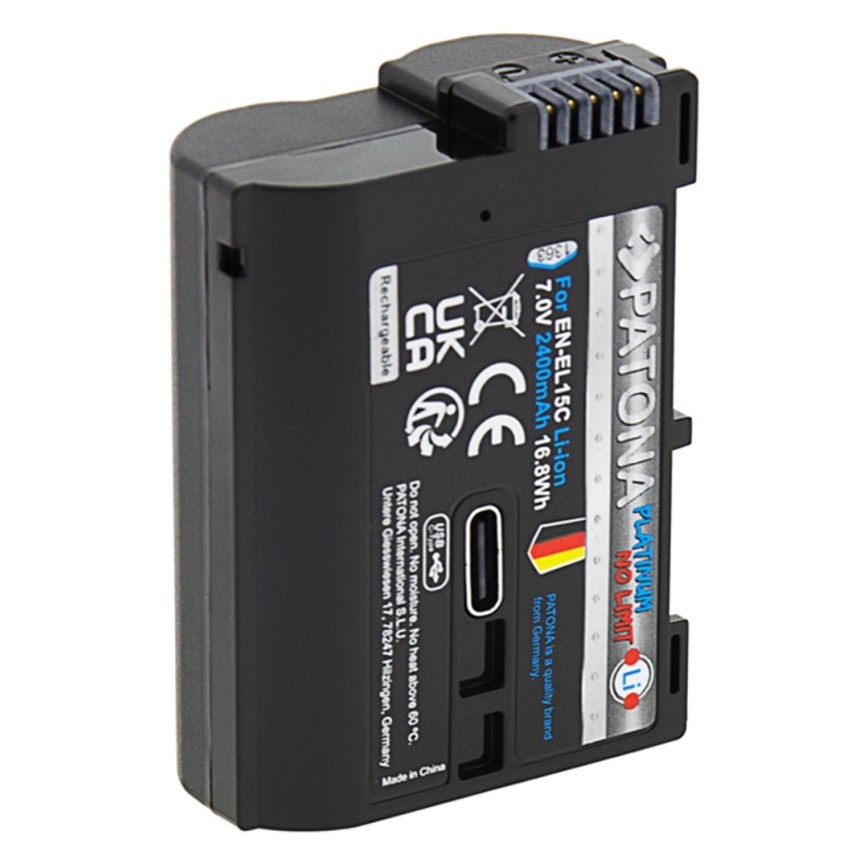 PATONA - Rechargeable Battery for Nikon EN-EL15C 2600mAh Li-Ion Platinum USB-C