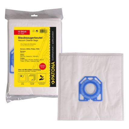 PATONA - SET 10x Filtration bag PH84 for Philips, Nilfisk, Menalux