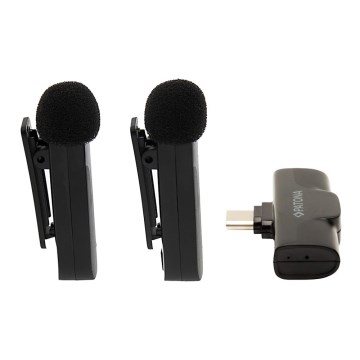 PATONA - SET 2x Wireless microphone with a clip for smartphones USB-C 5V