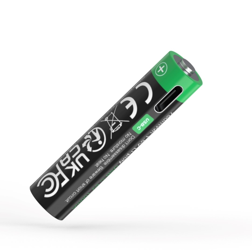 PATONA - SET 4x Battery AAA/LR03 Li-Pol 500mAh 1,5V with USB-C charging