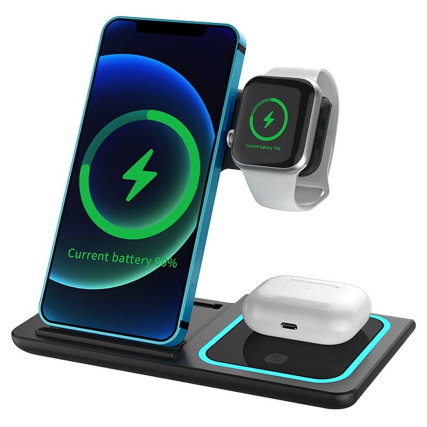 PATONA - Wireless charger 3in1 for iPhone black