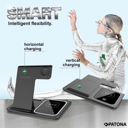 PATONA - Wireless charger 3in1 for iPhone black