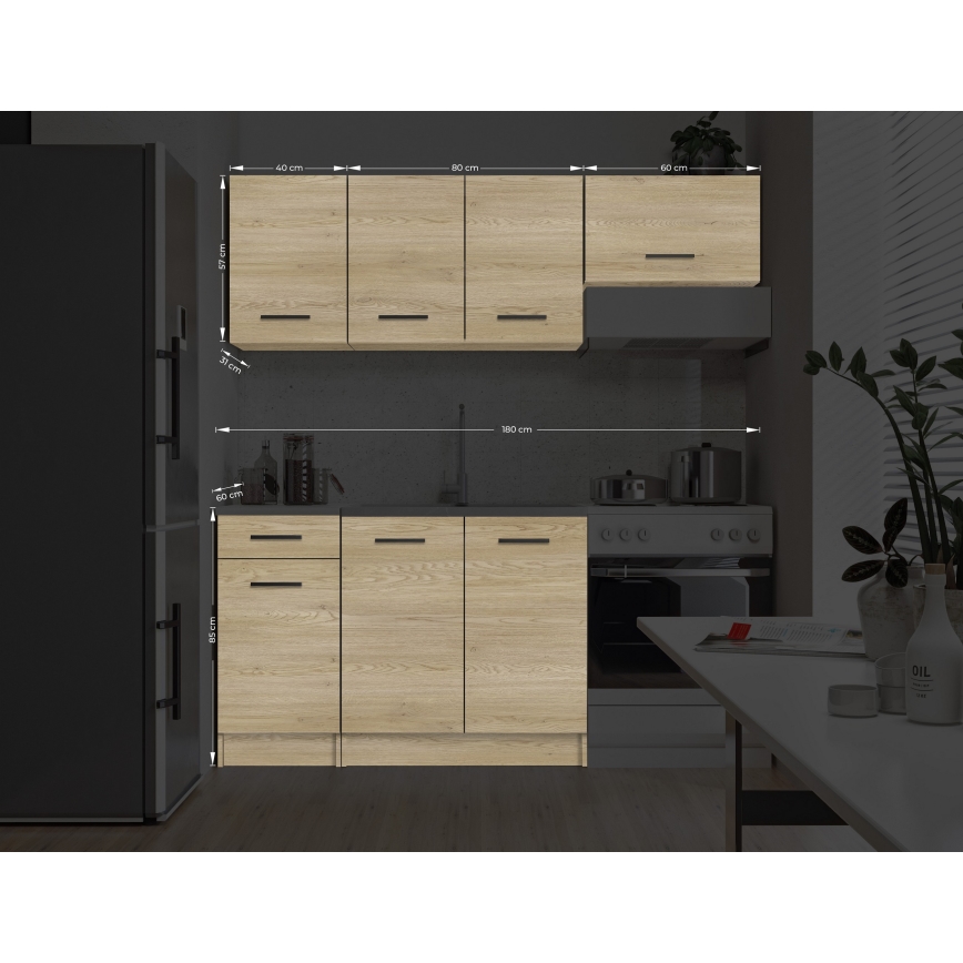 PATRICIA 180 cm Oak Kitchen Unit