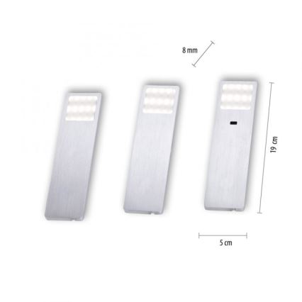 Paul Neuhaus 1120-95-3 - SET 3x LED Furniture lighting with a sensor HELENA LED/2W/230V