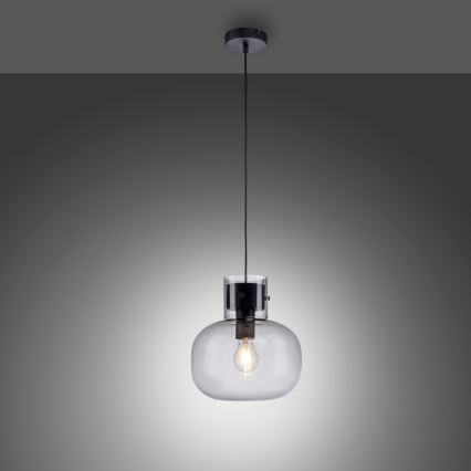 Paul Neuhaus 2003-25 - Chandelier on a string SHITAKE 1xE27/10W/230V d. 25 cm smoke