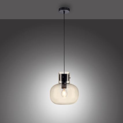 Paul Neuhaus 2003-27 - Chandelier on a string SHITAKE 1xE27/10W/230V d. 25 cm smoke
