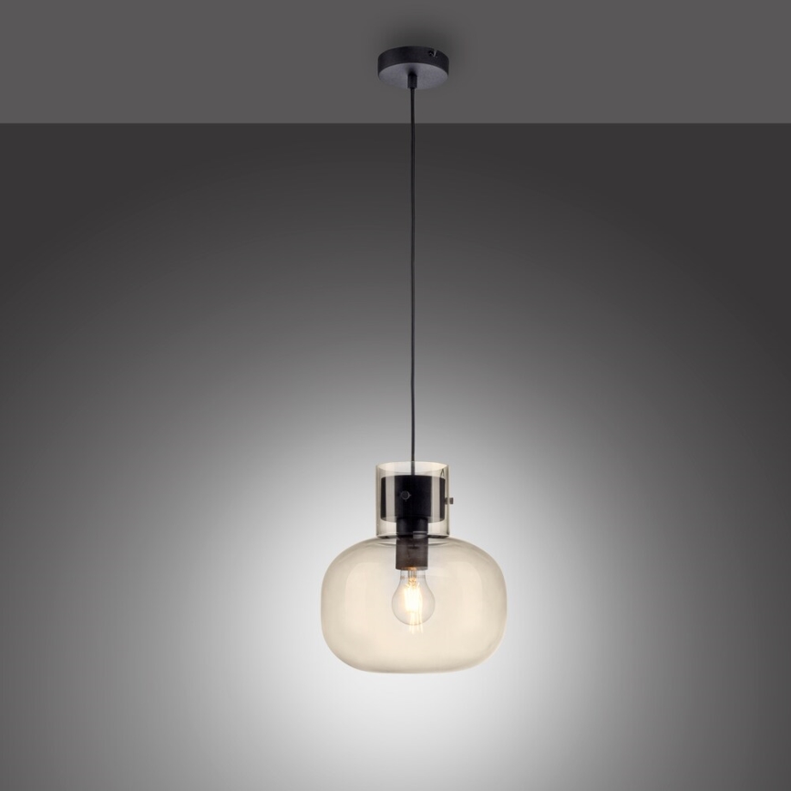 Paul Neuhaus 2003-27 - Chandelier on a string SHITAKE 1xE27/10W/230V d. 25 cm smoke