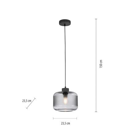 Paul Neuhaus 2005-25 - Chandelier on a string BOLETUS 1xE27/10W/230V d. 23,5 cm grey