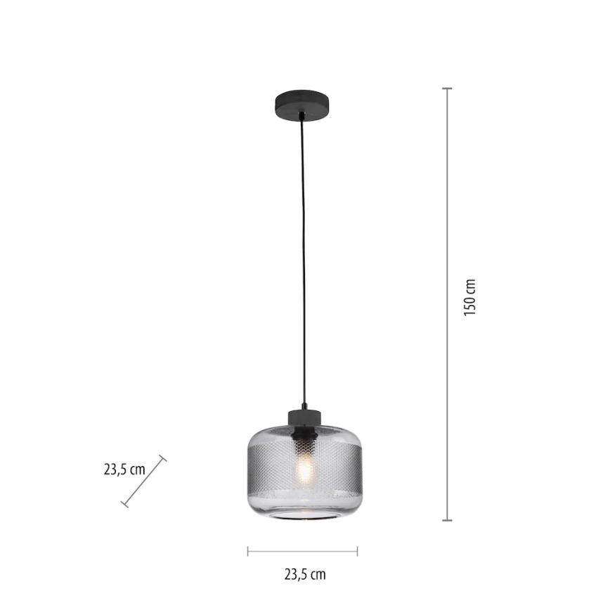 Paul Neuhaus 2005-25 - Chandelier on a string BOLETUS 1xE27/10W/230V d. 23,5 cm grey