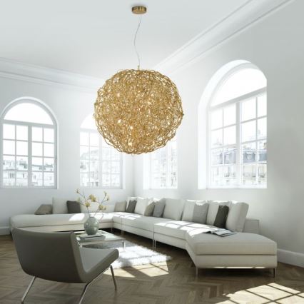 Paul Neuhaus 2019-12 - Cable-suspended pendant SAREA 15xG9/40W/230V gold