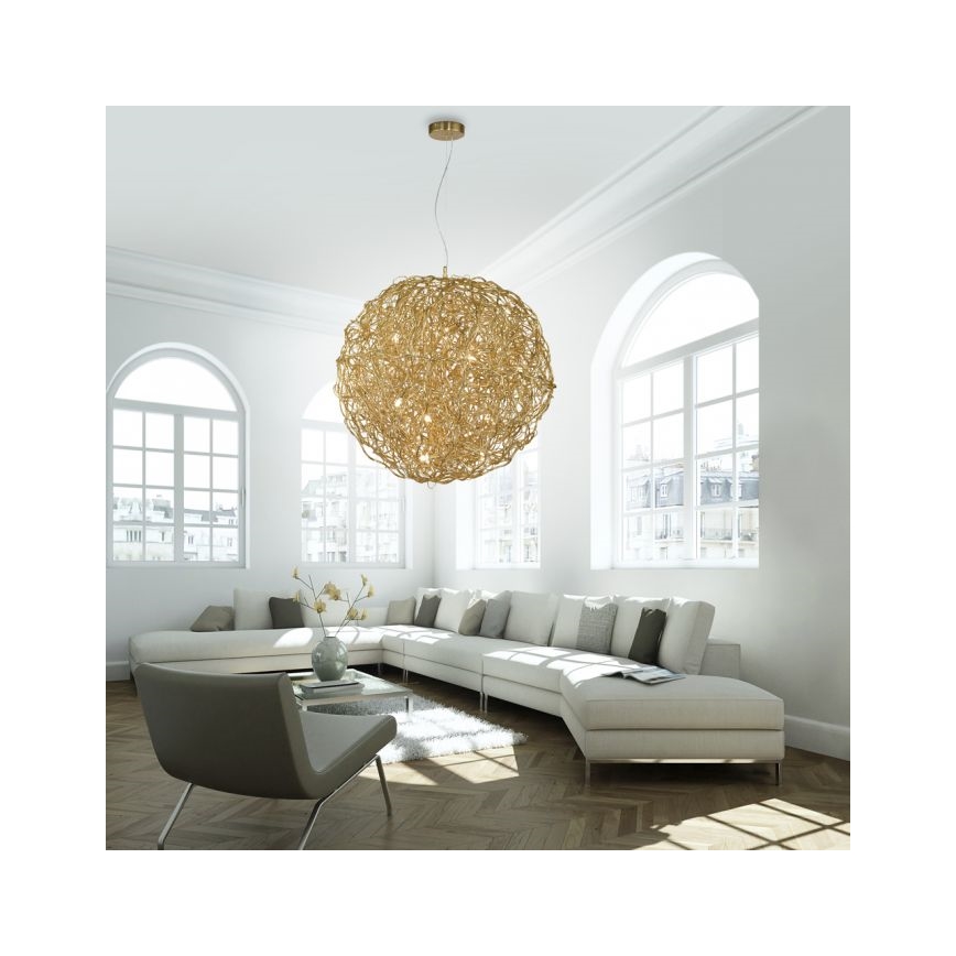 Paul Neuhaus 2019-12 - Cable-suspended pendant SAREA 15xG9/40W/230V gold