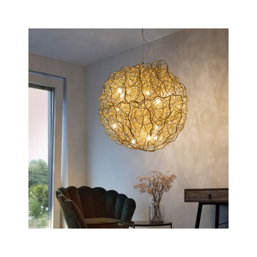 Paul Neuhaus 2019-12 - Cable-suspended pendant SAREA 15xG9/40W/230V gold