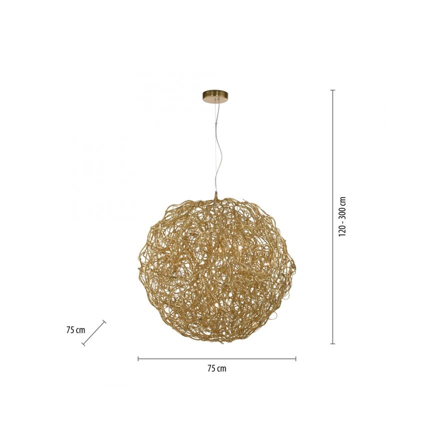 Paul Neuhaus 2019-12 - Cable-suspended pendant SAREA 15xG9/40W/230V gold