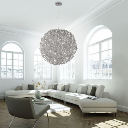 Paul Neuhaus 2019-21 - SAREA Cable-Suspended Chandelier 15xG9/40W/230V, Silver