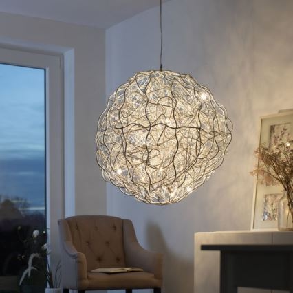 Paul Neuhaus 2019-21 - SAREA Cable-Suspended Chandelier 15xG9/40W/230V, Silver