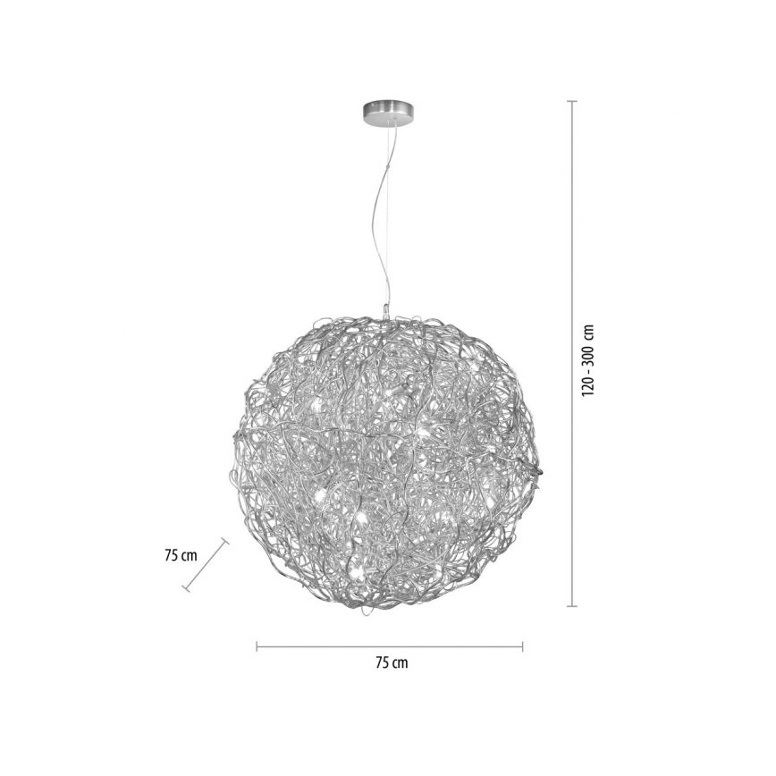 Paul Neuhaus 2019-21 - SAREA Cable-Suspended Chandelier 15xG9/40W/230V, Silver