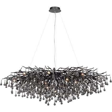 Paul Neuhaus 2031-18 - ICICLE cable-suspended chandelier 15xG9/40W/230V 75x150 cm black