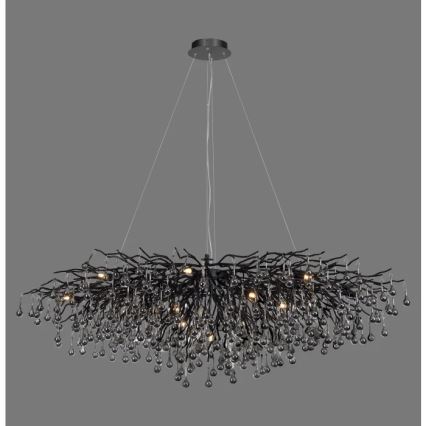 Paul Neuhaus 2031-18 - ICICLE cable-suspended chandelier 15xG9/40W/230V 75x150 cm black