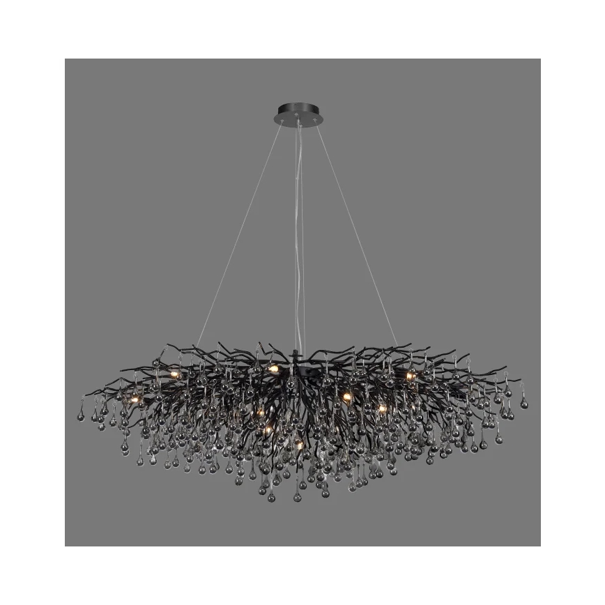 Paul Neuhaus 2031-18 - ICICLE cable-suspended chandelier 15xG9/40W/230V 75x150 cm black