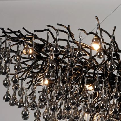 Paul Neuhaus 2031-18 - ICICLE cable-suspended chandelier 15xG9/40W/230V 75x150 cm black