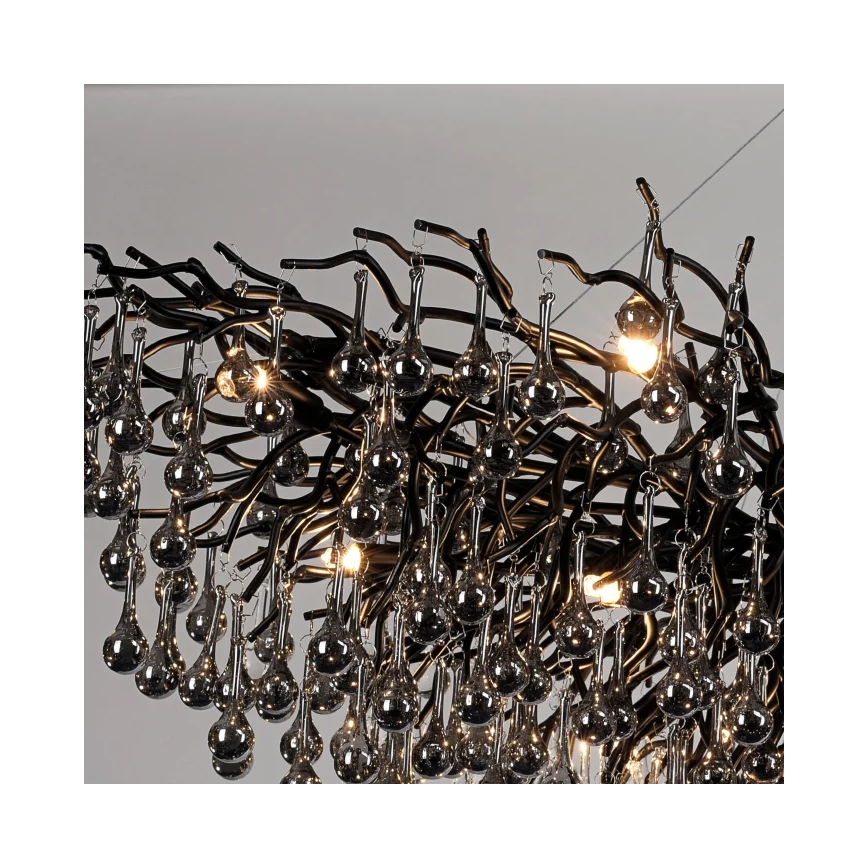Paul Neuhaus 2031-18 - ICICLE cable-suspended chandelier 15xG9/40W/230V 75x150 cm black