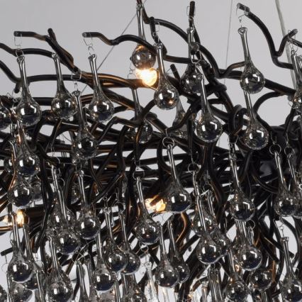 Paul Neuhaus 2031-18 - ICICLE cable-suspended chandelier 15xG9/40W/230V 75x150 cm black