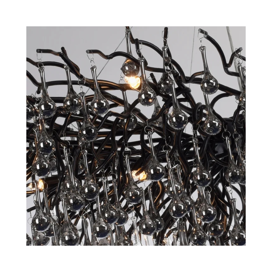 Paul Neuhaus 2031-18 - ICICLE cable-suspended chandelier 15xG9/40W/230V 75x150 cm black