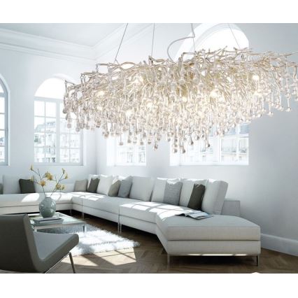 Paul Neuhaus 2031-55 - Chandelier on a string ICICLE 15xG9/40W/230V 75x150 cm shiny chrome