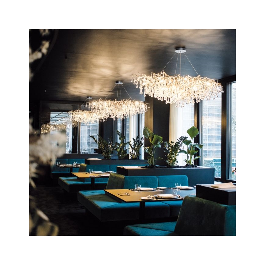 Paul Neuhaus 2031-55 - Chandelier on a string ICICLE 15xG9/40W/230V 75x150 cm shiny chrome