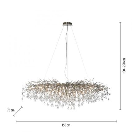 Paul Neuhaus 2031-55 - Chandelier on a string ICICLE 15xG9/40W/230V