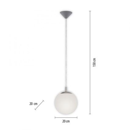 Paul Neuhaus 2072-55 - Chandelier on a string BOLO 1xE27/60W/230V d. 20 cm