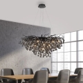 Paul Neuhaus 2192-18 - ICICLE cable-suspended chandelier, 10 x G9, 40 W, 230 V, 50 x 100 cm, black
