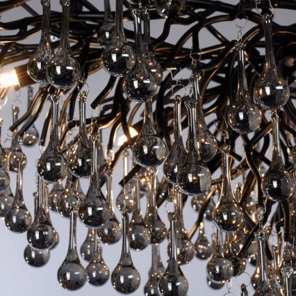 Paul Neuhaus 2192-18 - ICICLE cable-suspended chandelier, 10 x G9, 40 W, 230 V, 50 x 100 cm, black