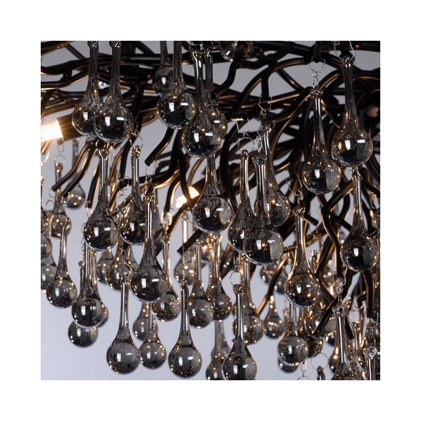 Paul Neuhaus 2192-18 - ICICLE cable-suspended chandelier, 10 x G9, 40 W, 230 V, 50 x 100 cm, black